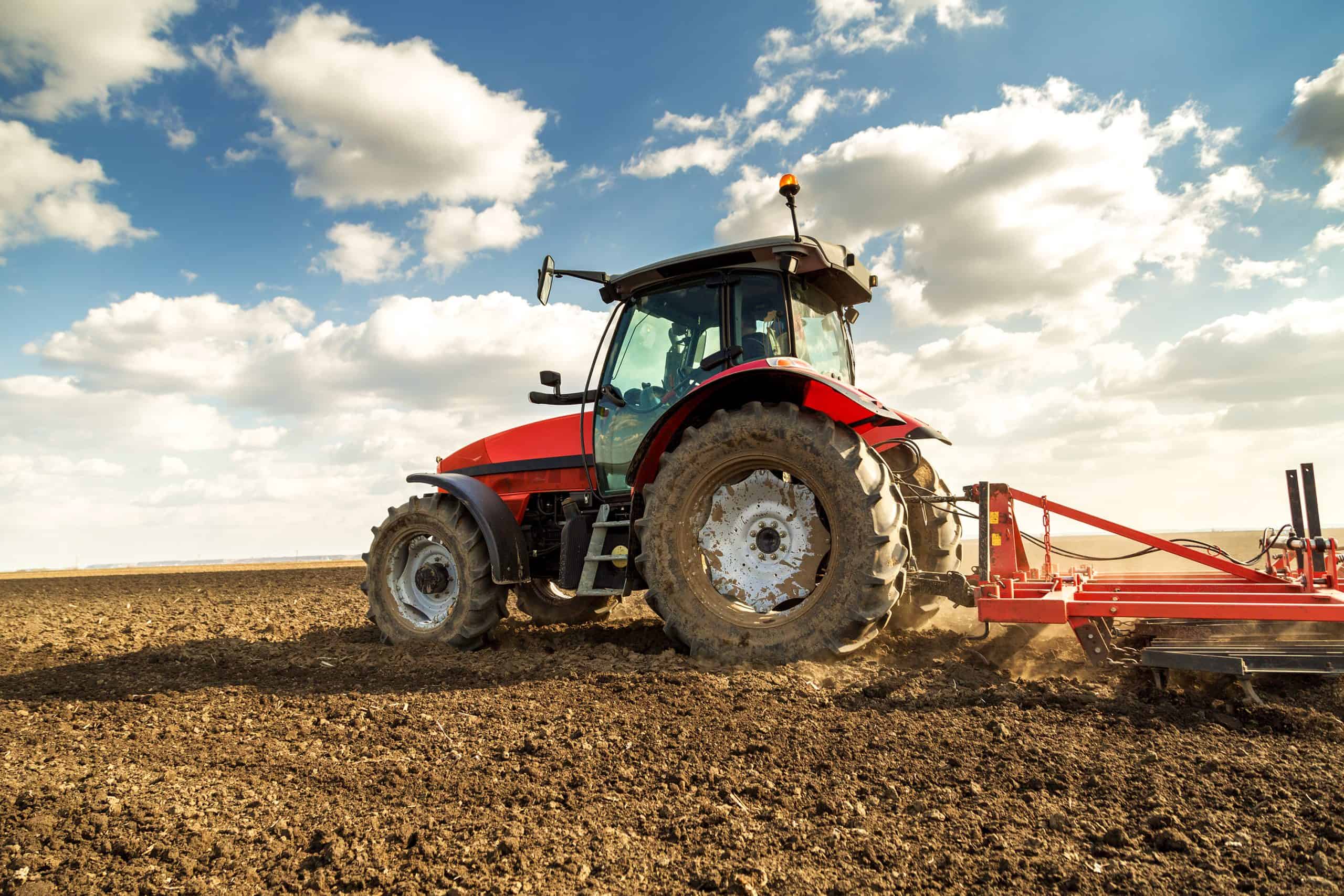 tractor using a cultivator